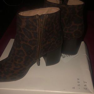 Cheetah print booties